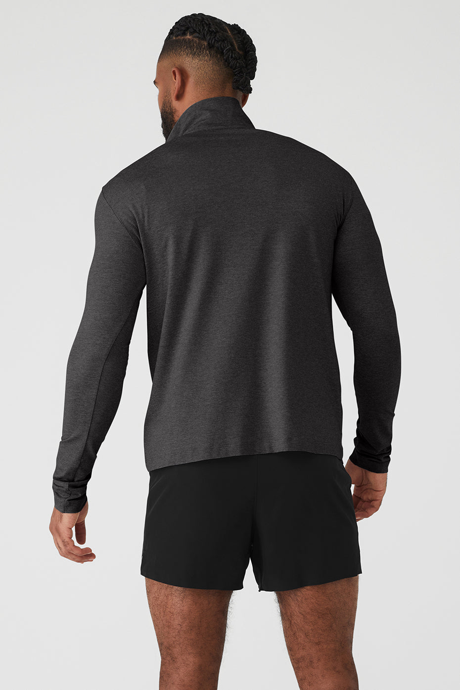 Alo Yoga Conquer 1/4 Zip Reform Long Sleeve - Dark Heather Grey