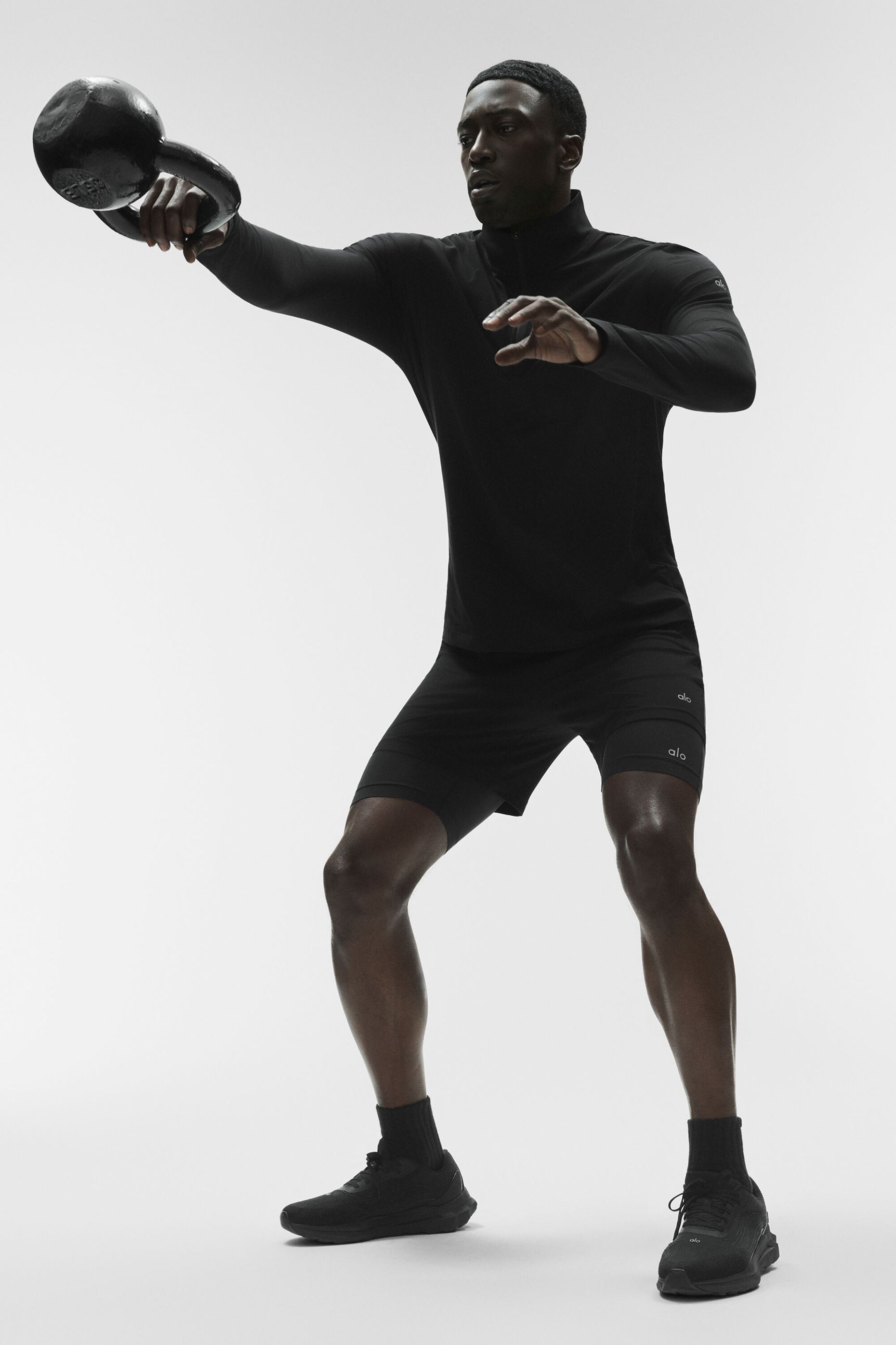 Alo Yoga Conquer 1/4 Zip Reform Long Sleeve - Black
