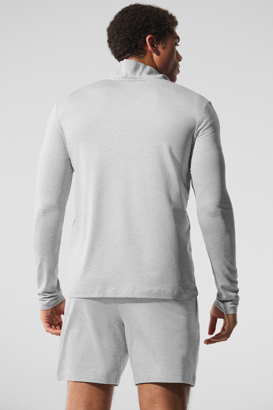 Alo Yoga Conquer 1/4 Zip Reform Long Sleeve - Athletic Heather Grey