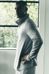 Alo Yoga Conquer 1/4 Zip Reform Long Sleeve - Athletic Heather Grey