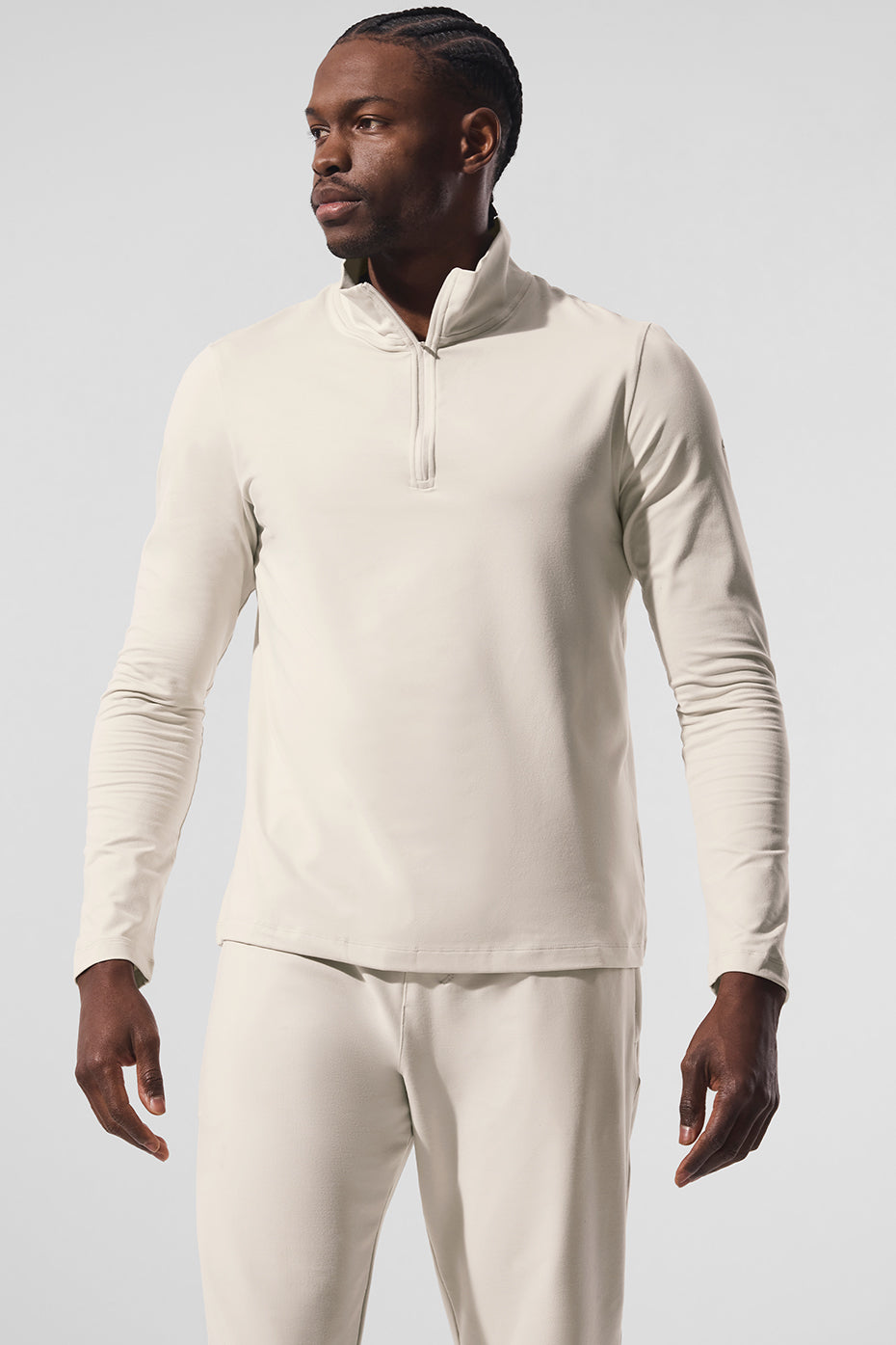 Alo Yoga Conquer 1/4 Zip Reform Long Sleeve - Bone
