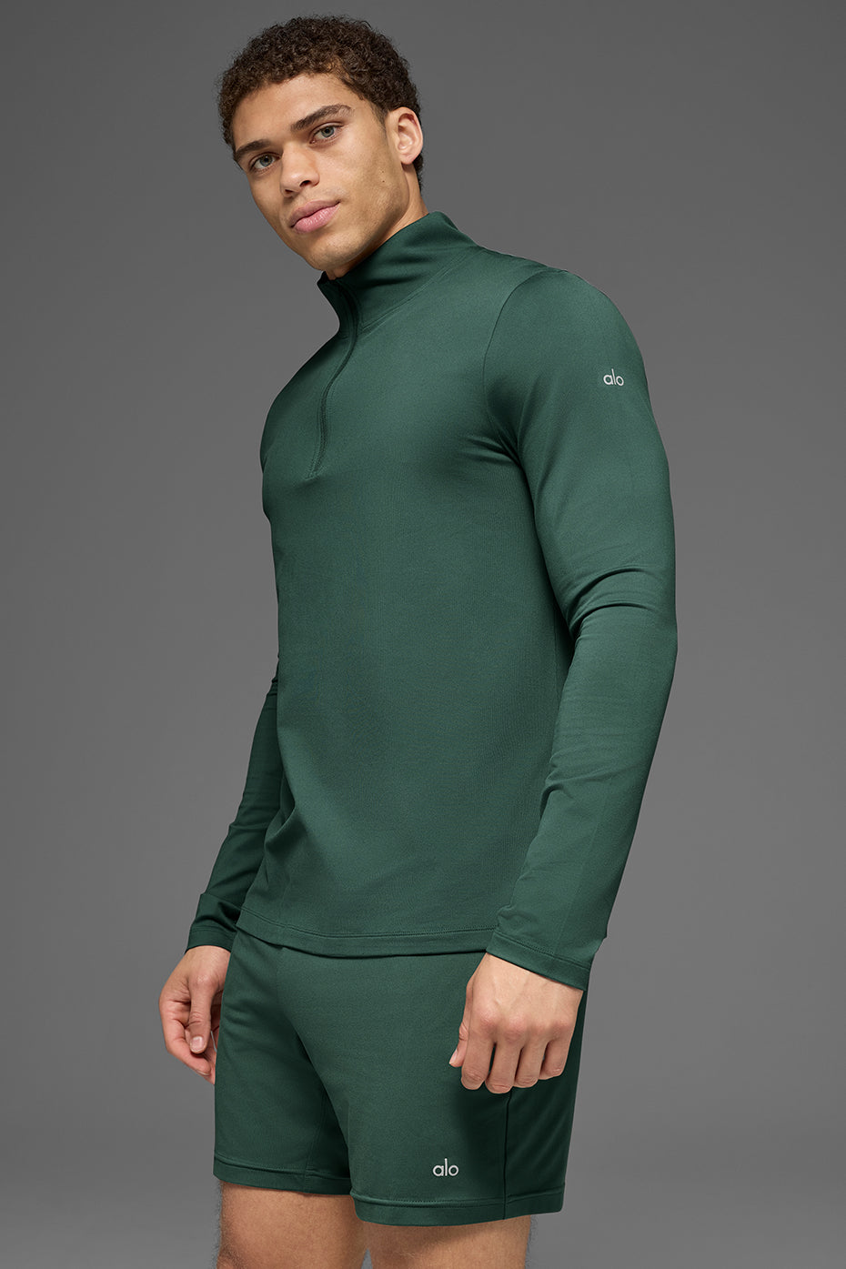 Alo Yoga Conquer 1/4 Zip Reform Long Sleeve - Clover Green