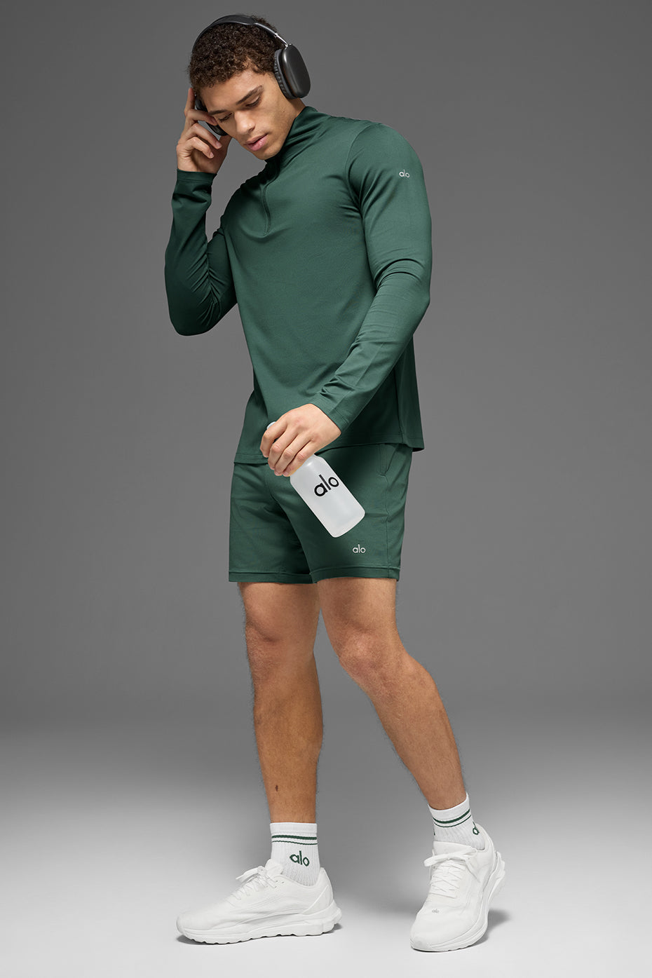 Alo Yoga Conquer 1/4 Zip Reform Long Sleeve - Clover Green