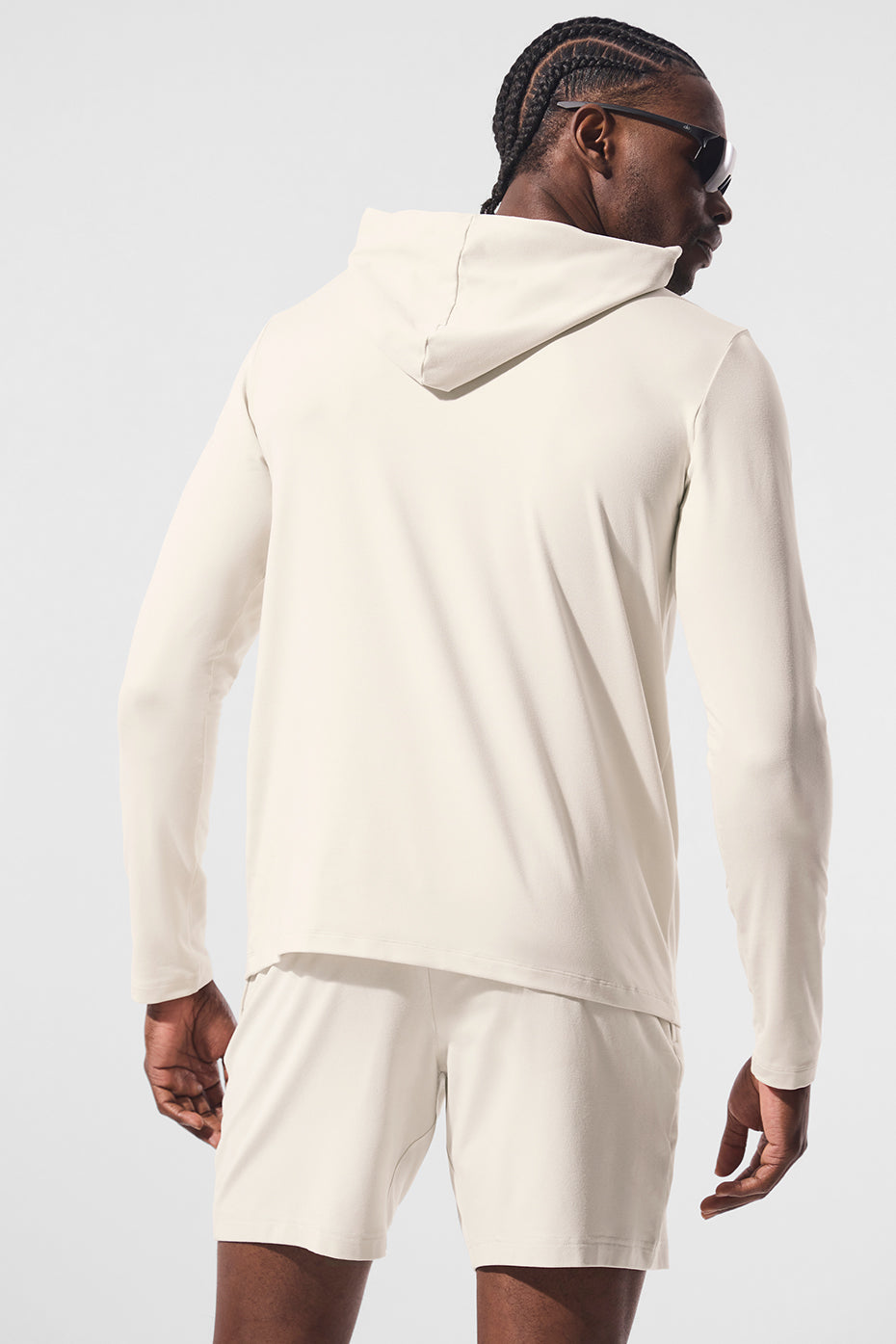 Alo Yoga Conquer Reform Long Sleeve With Hood - Bone