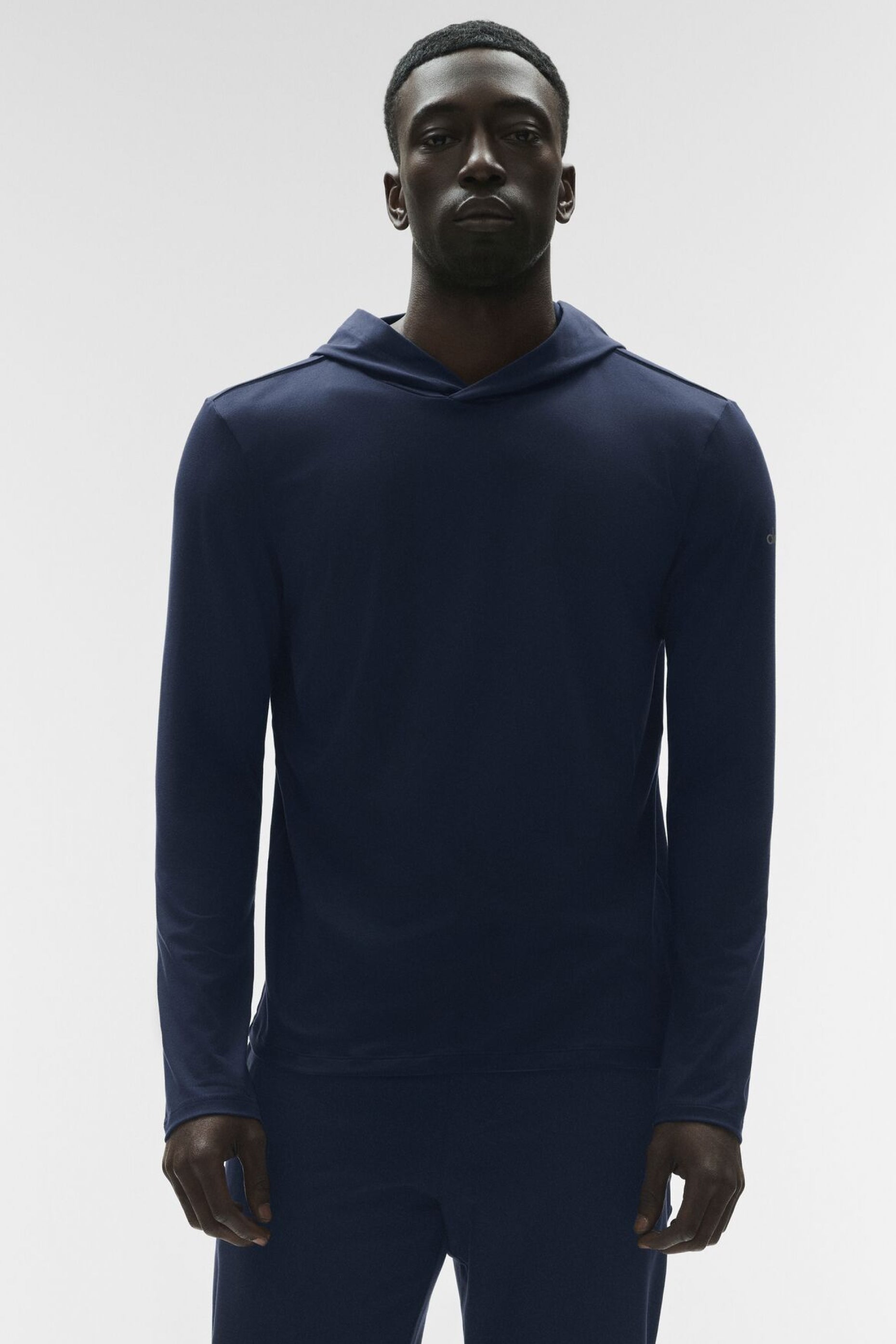 Alo Yoga Conquer Reform Long Sleeve With Hood - Navy