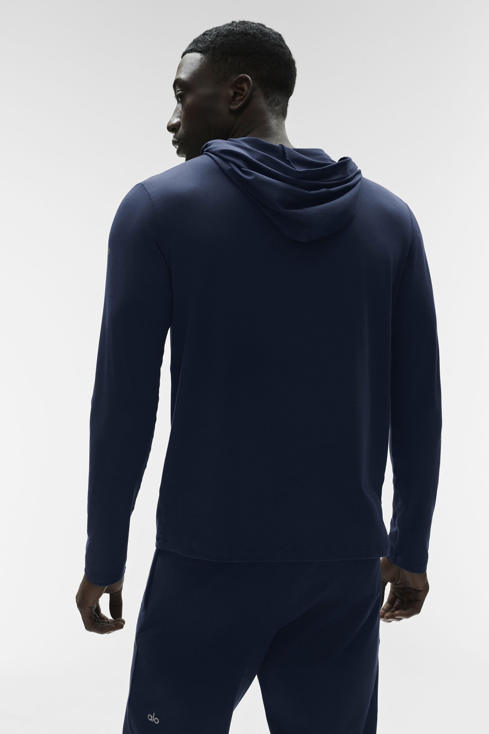 Alo Yoga Conquer Reform Long Sleeve With Hood - Navy