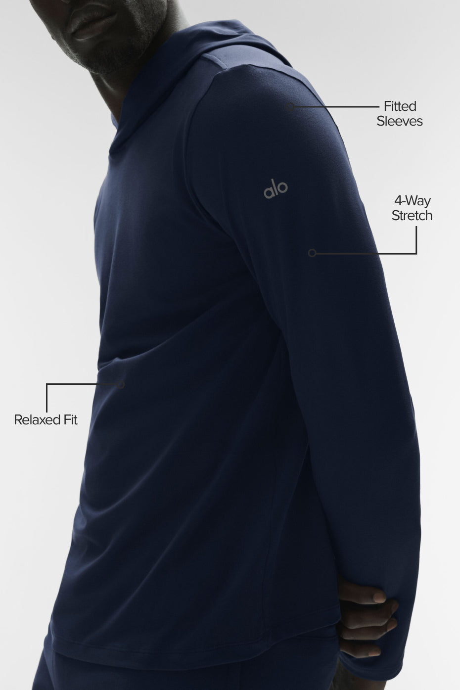 Alo Yoga Conquer Reform Long Sleeve With Hood - Navy