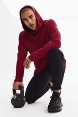 Alo Yoga Conquer Reform Long Sleeve With Hood - Garnet