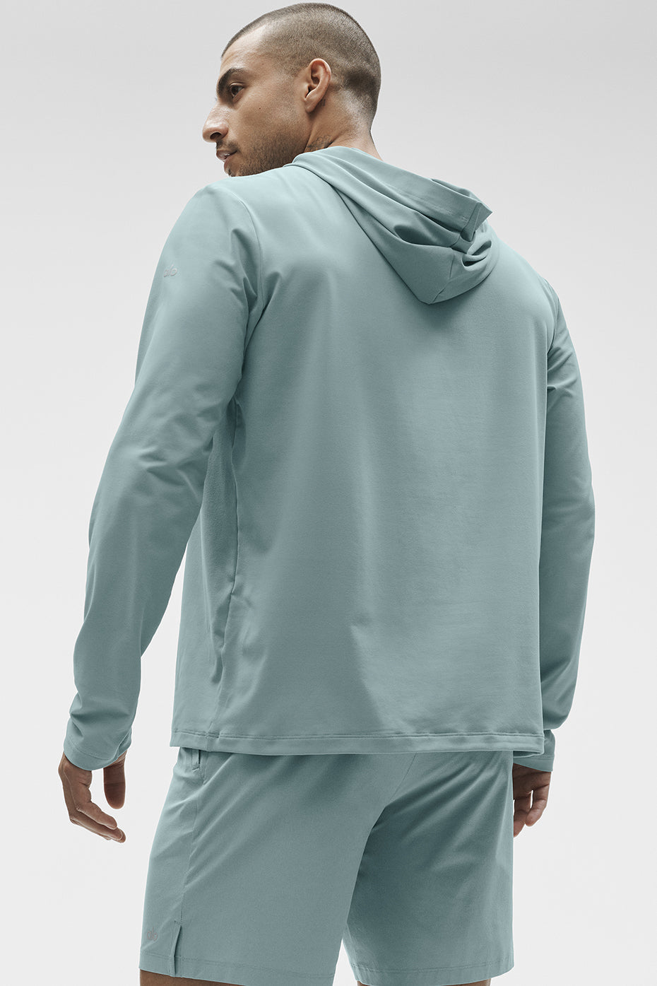 Alo Yoga Conquer Reform Long Sleeve With Hood - Desert Sage