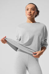 Alo Yoga Chill Crew Neck Pullover - Athletic Heather Grey