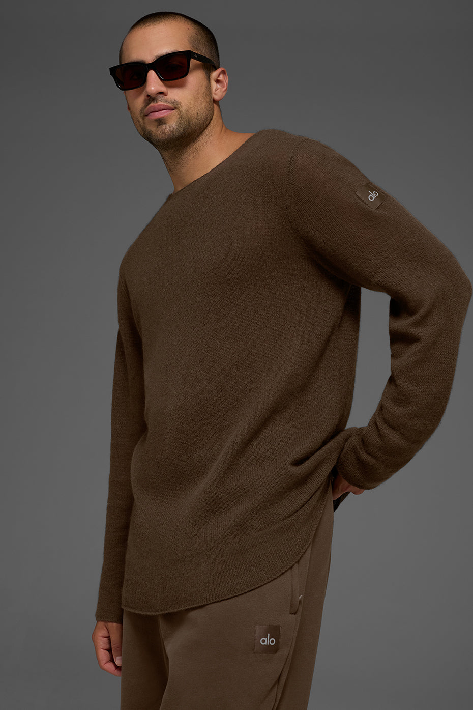 Alo Yoga Cashmere Reform Long Sleeve - Espresso