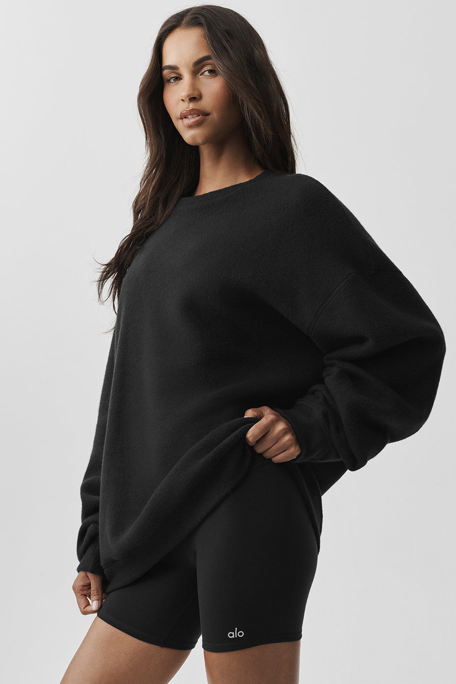 Alo Yoga Triumph Restore Crew Neck Sweatshirt - Black