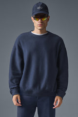 Alo Yoga Triumph Restore Crew Neck Sweatshirt - Navy