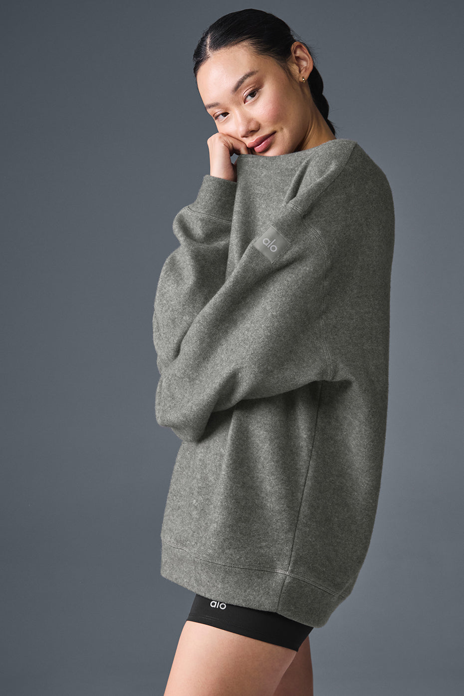 Alo Yoga Triumph Restore Crew Neck Sweatshirt - Grey Triblend
