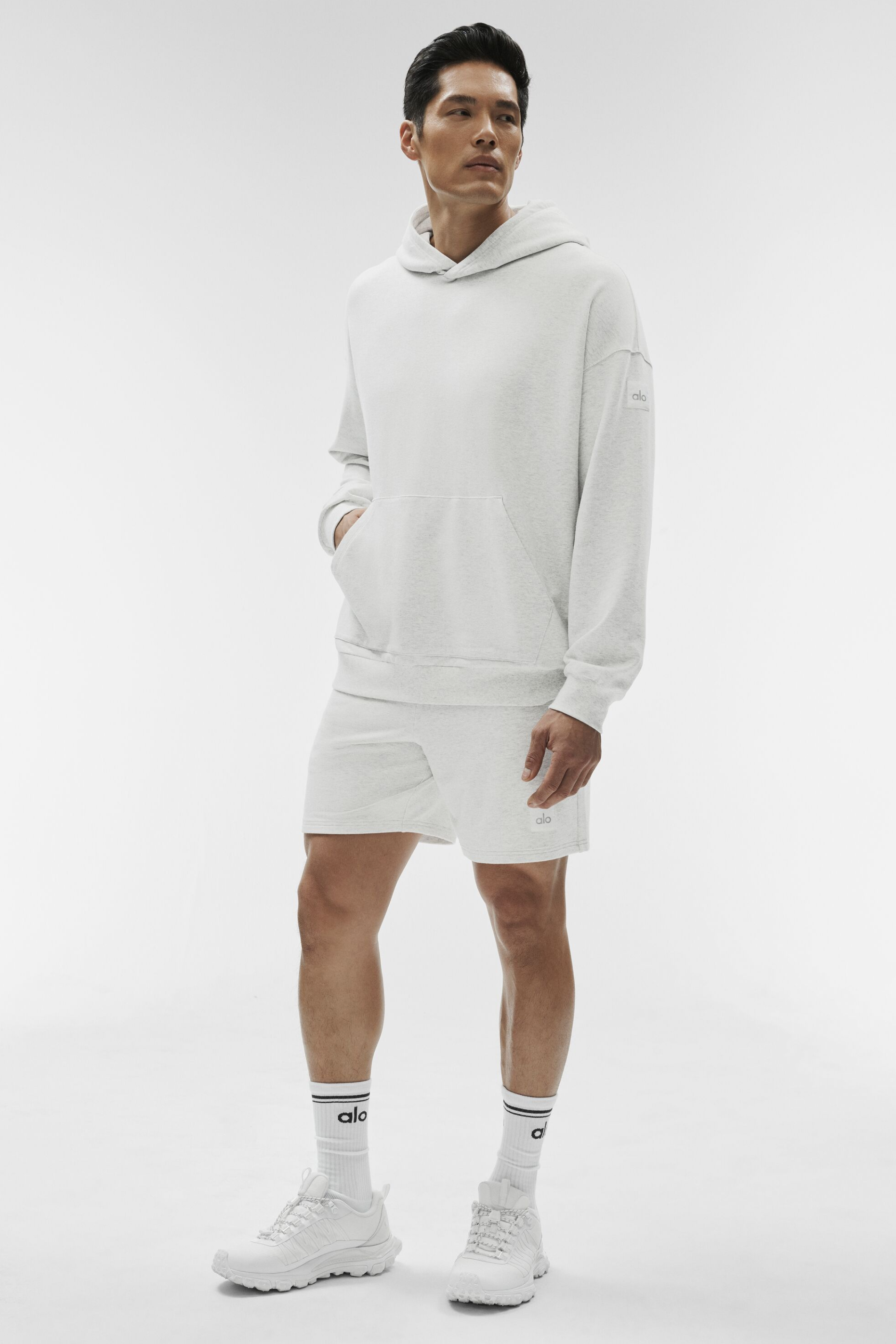 Alo Yoga Double Take Hoodie - White Heather
