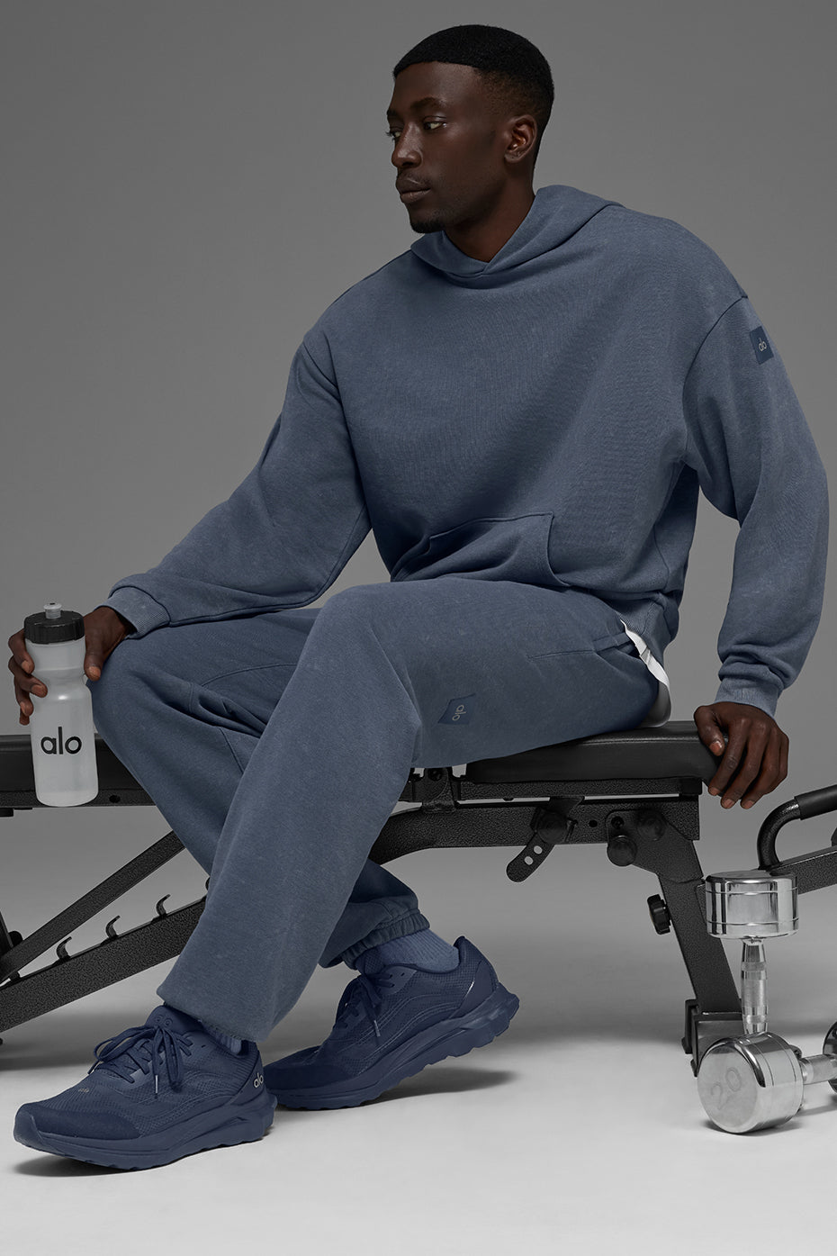 Alo Yoga Chill Vintage Wash Hoodie - Bluestone Wash