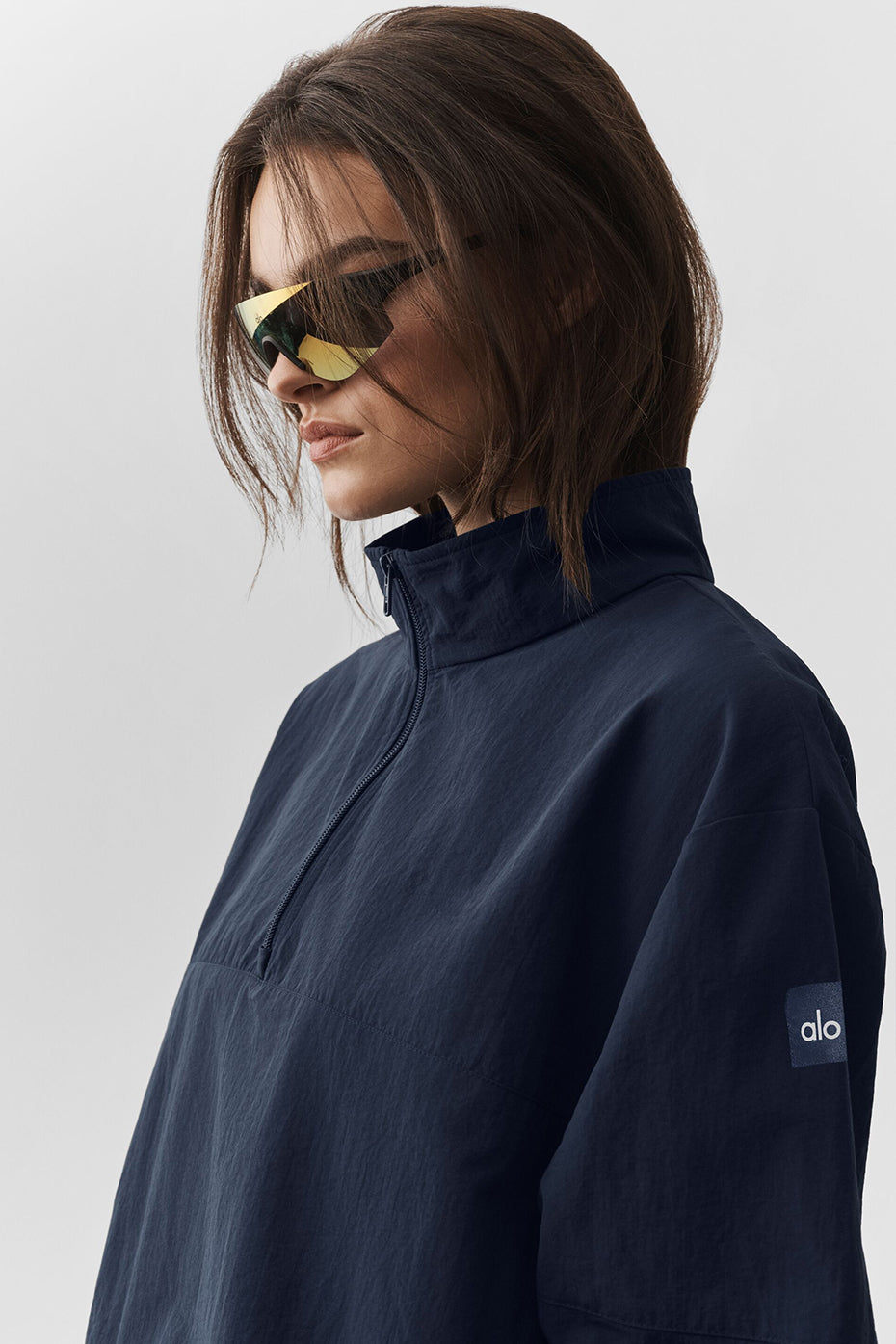 Alo Yoga Light Weight Takeaway Track Pullover - Navy