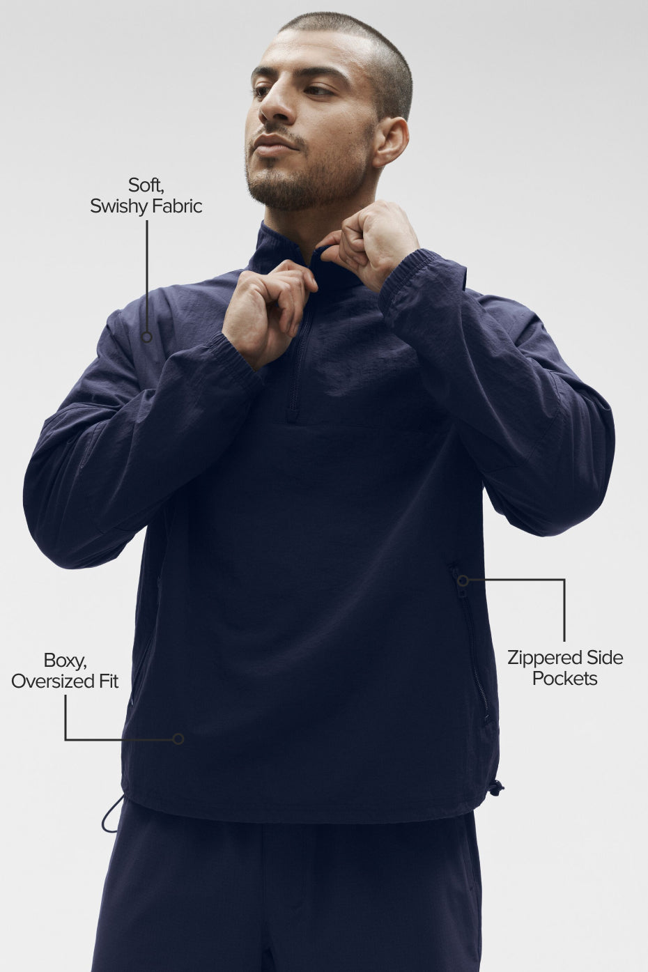 Alo Yoga Light Weight Takeaway Track Pullover - Navy