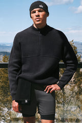 Alo Yoga Domain Shift Rib Knit 1/4 Zip Sweater - Anthracite