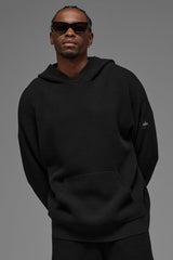 Alo Yoga Sports Club Sweater Knit Hoodie - Black