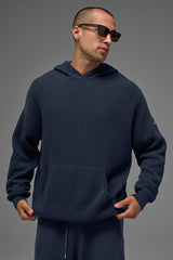 Alo Yoga Sports Club Sweater Knit Hoodie - Navy