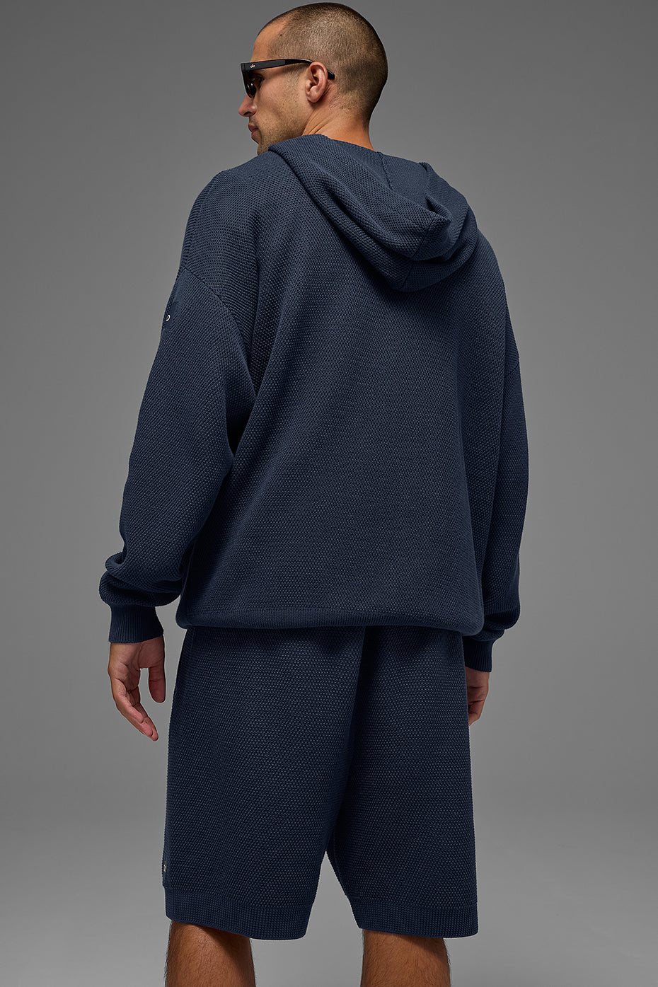 Alo Yoga Sports Club Sweater Knit Hoodie - Navy