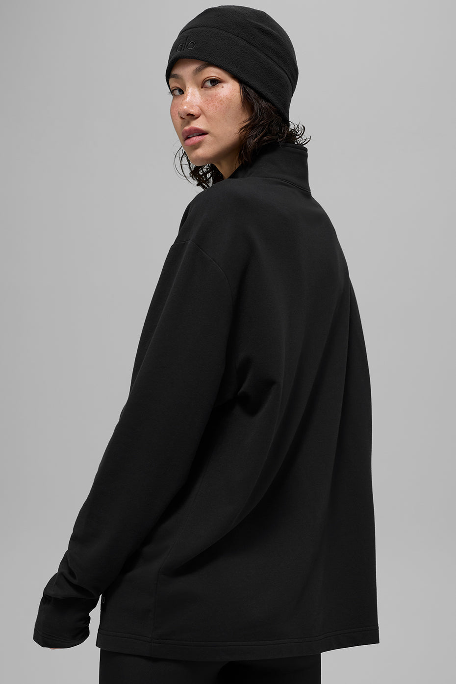 Alo Yoga Double Take Long Sleeve 1/4 Zip - Black