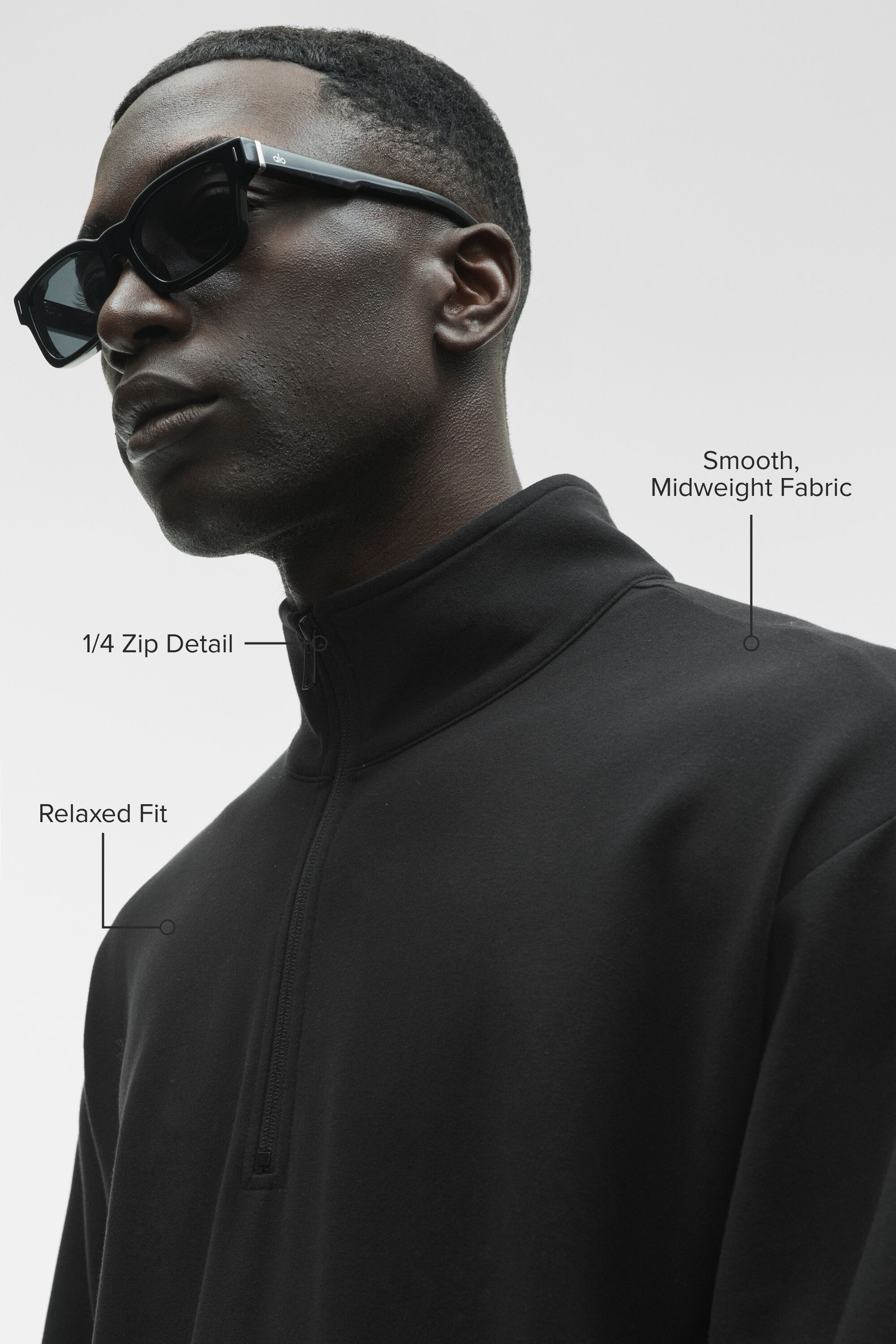 Alo Yoga Double Take Long Sleeve 1/4 Zip - Black