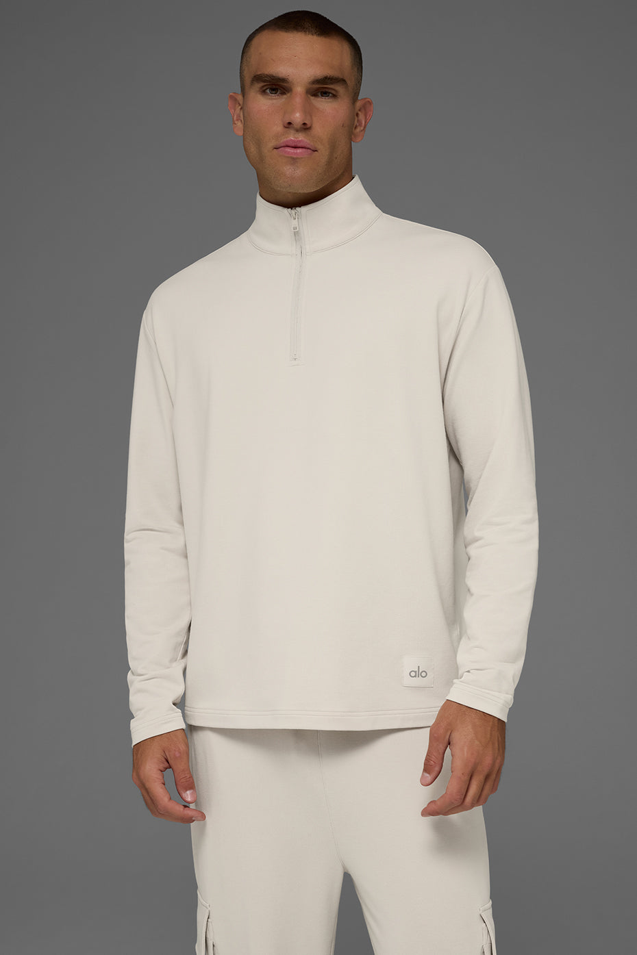 Alo Yoga Double Take Long Sleeve 1/4 Zip - Bone