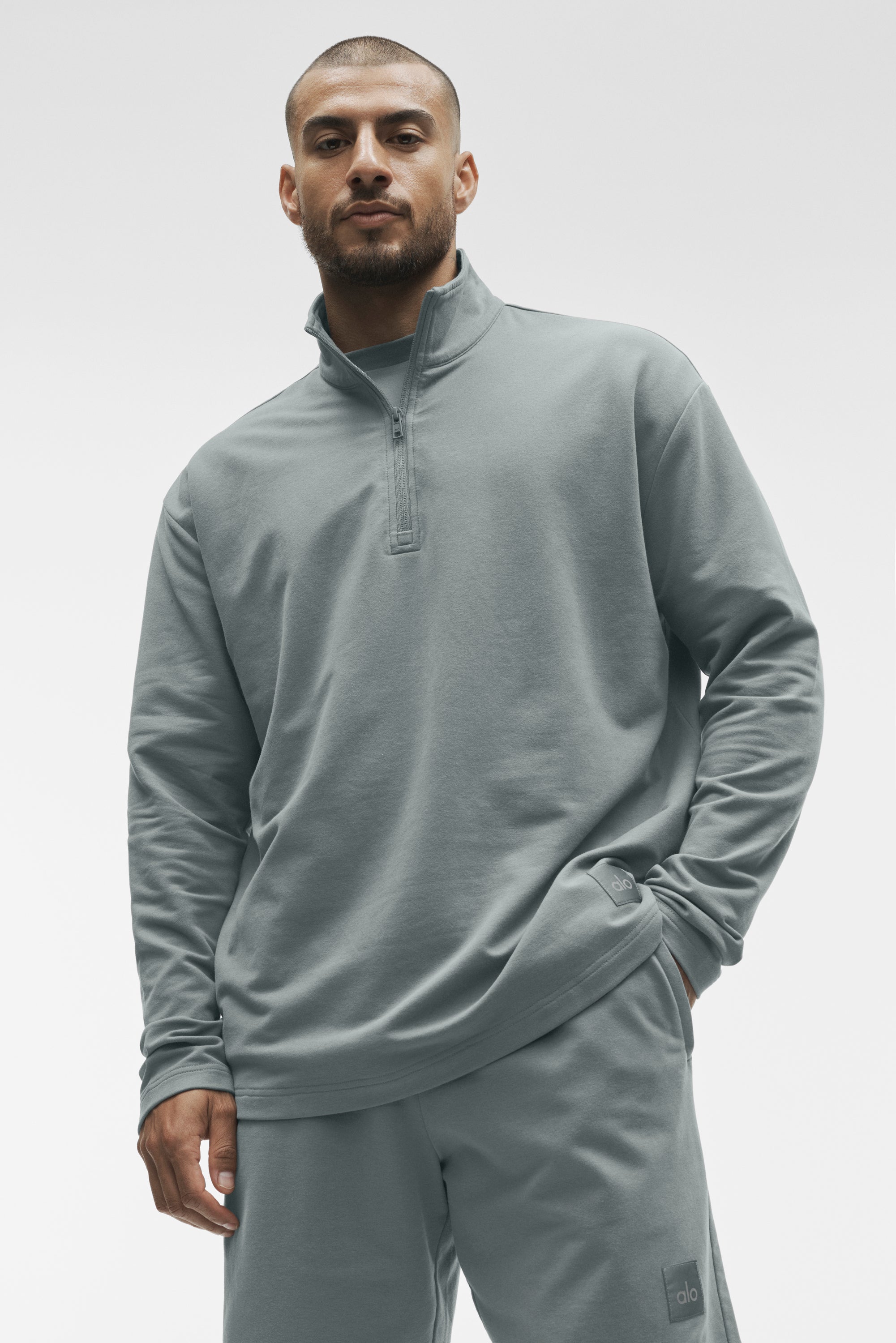 Alo Yoga Double Take Long Sleeve 1/4 Zip - Monument
