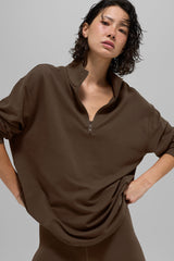 Alo Yoga Double Take Long Sleeve 1/4 Zip - Espresso