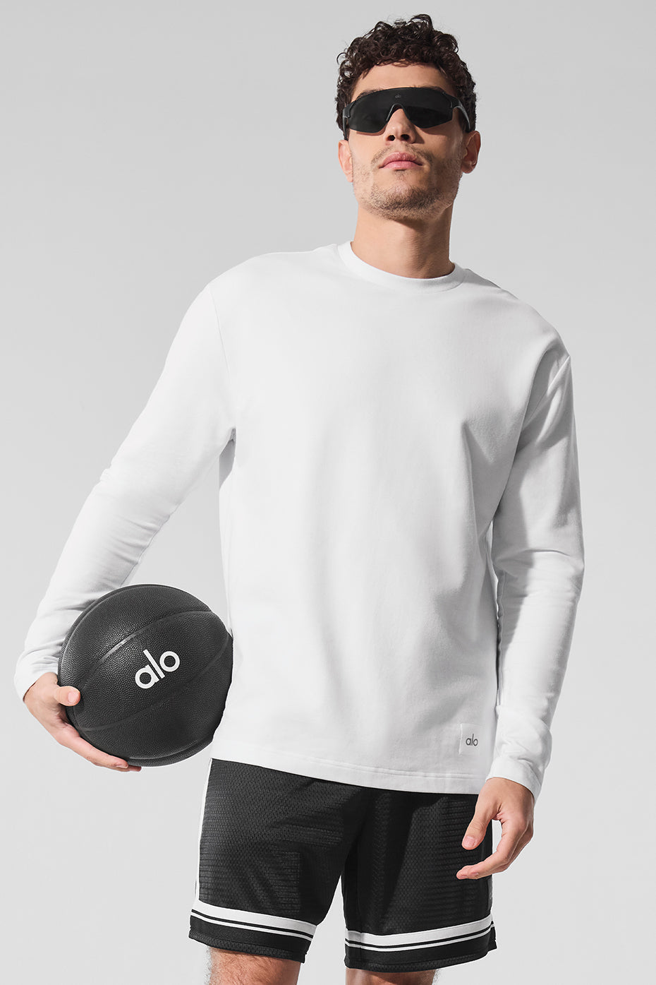 Alo Yoga Double Take Long Sleeve Crew - White