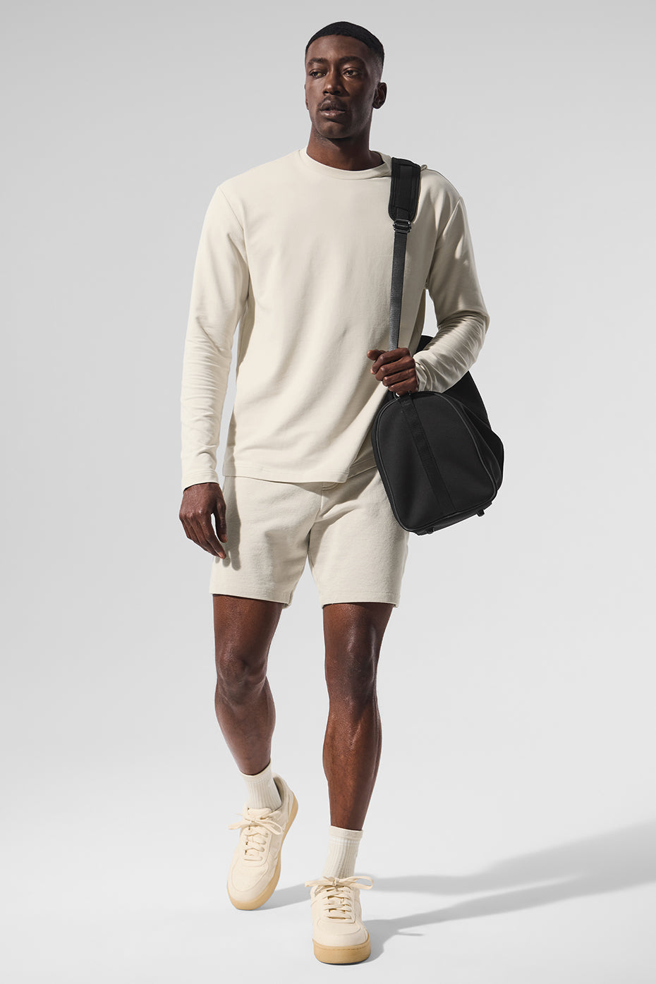 Alo Yoga Double Take Long Sleeve Crew - Bone