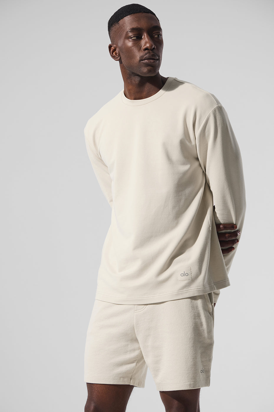 Alo Yoga Double Take Long Sleeve Crew - Bone