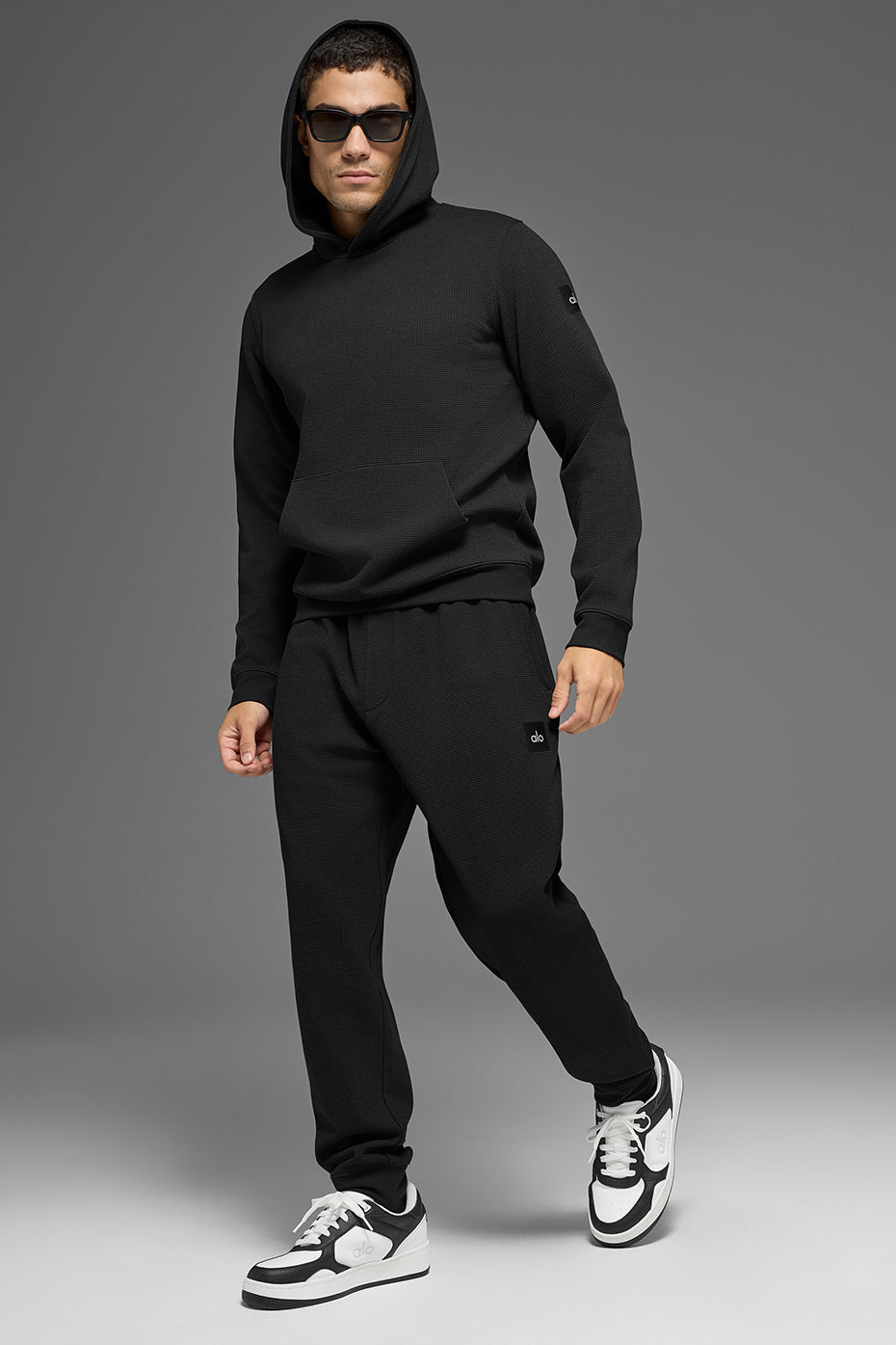 Alo Yoga Waffle Lounge Hoodie - Black