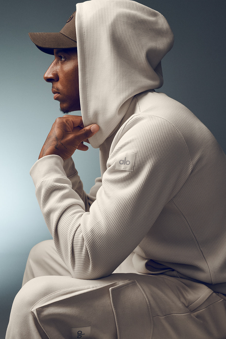 Alo Yoga Waffle Lounge Hoodie - Bone