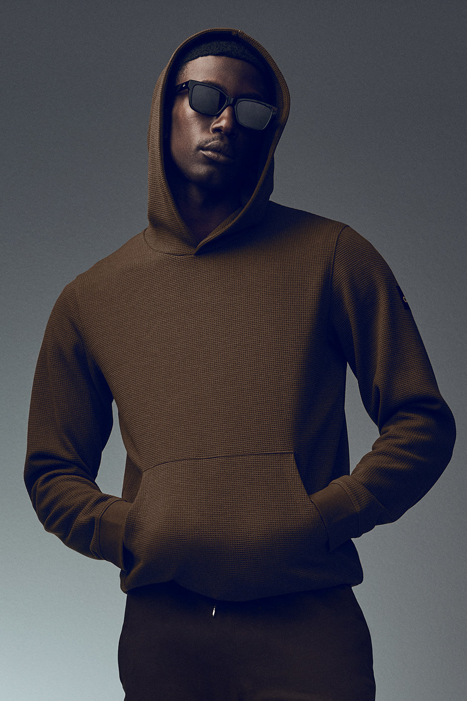 Alo Yoga Waffle Lounge Hoodie - Espresso