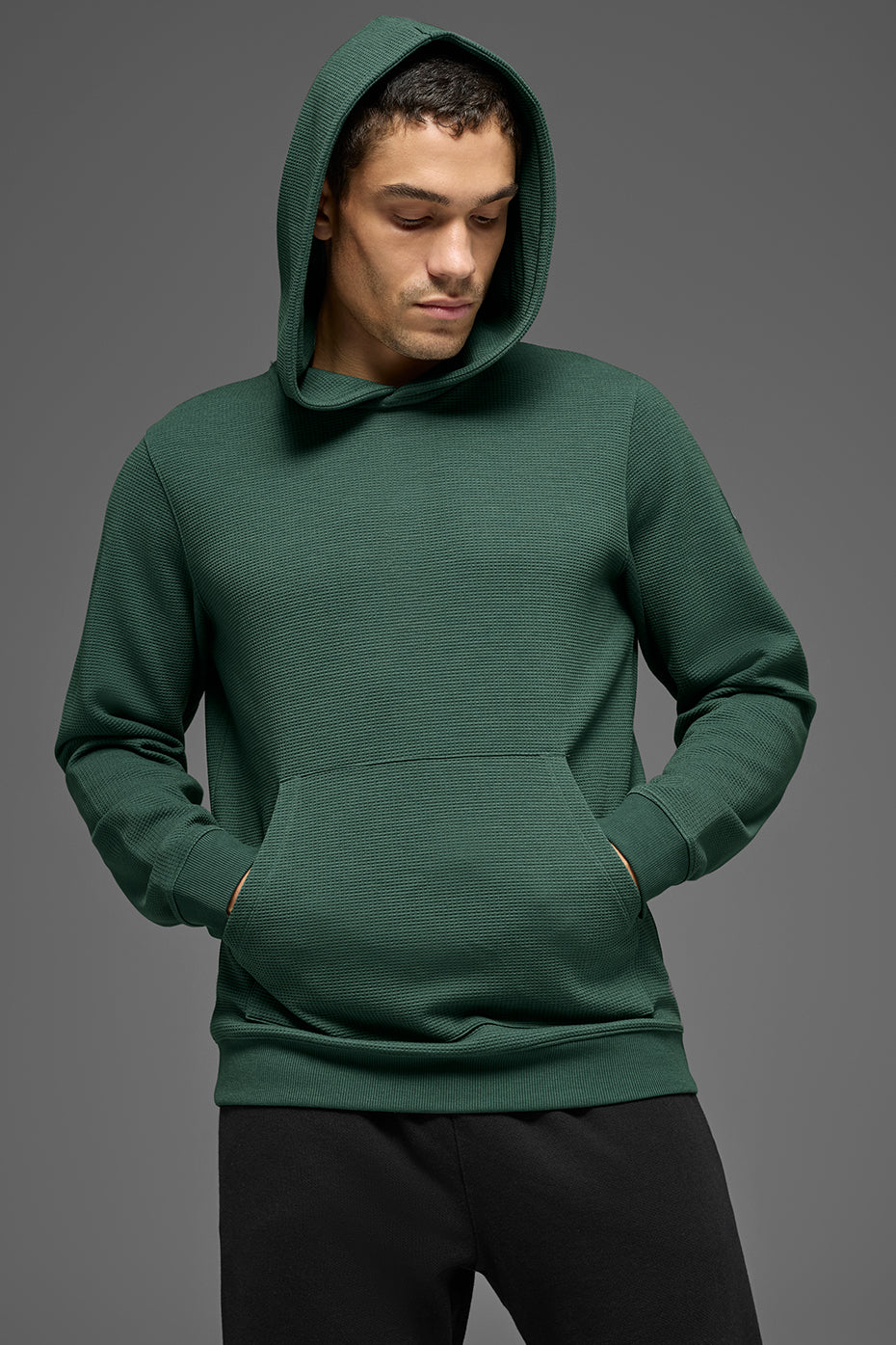 Alo Yoga Waffle Lounge Hoodie - Clover Green