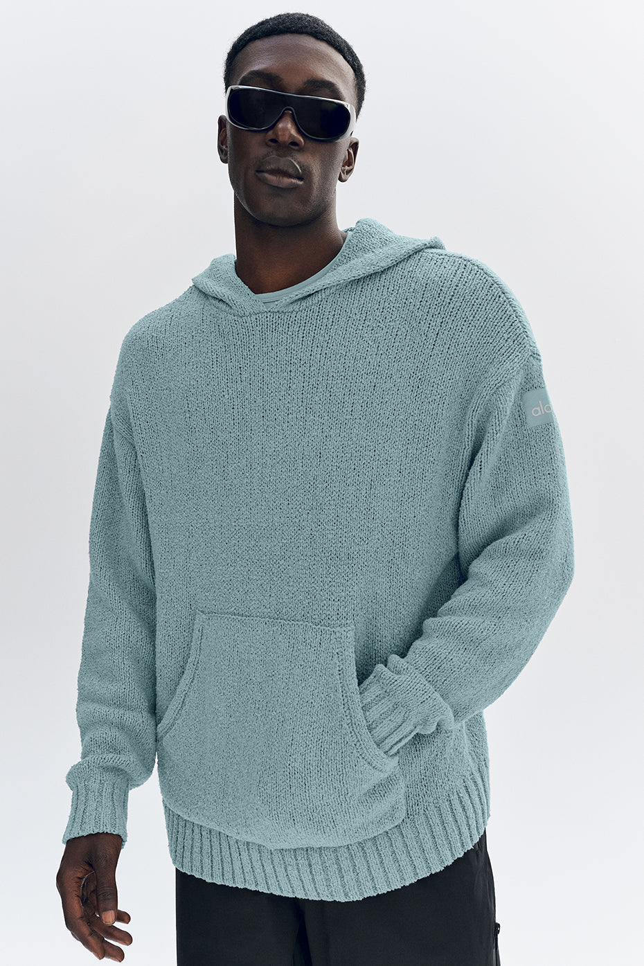 Alo Yoga Textured Knit Hoodie - Desert Sage
