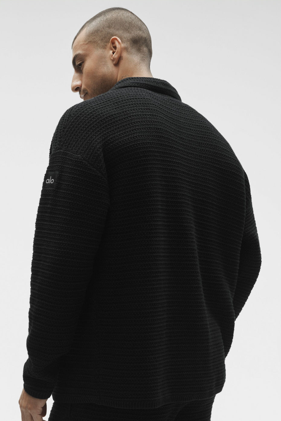 Alo Yoga Shift Knit Button Up Long Sleeve - Black