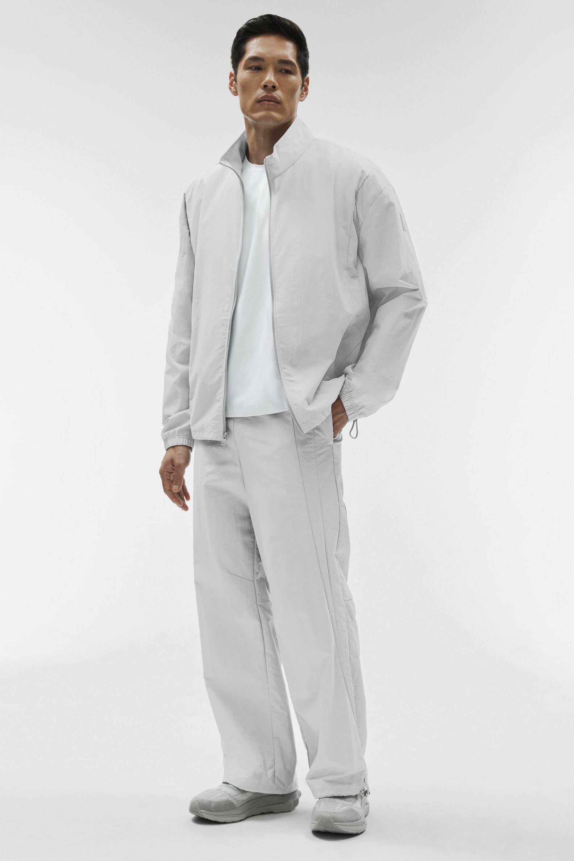 Alo Yoga Takeaway Track Full Zip Jacket - Titanium