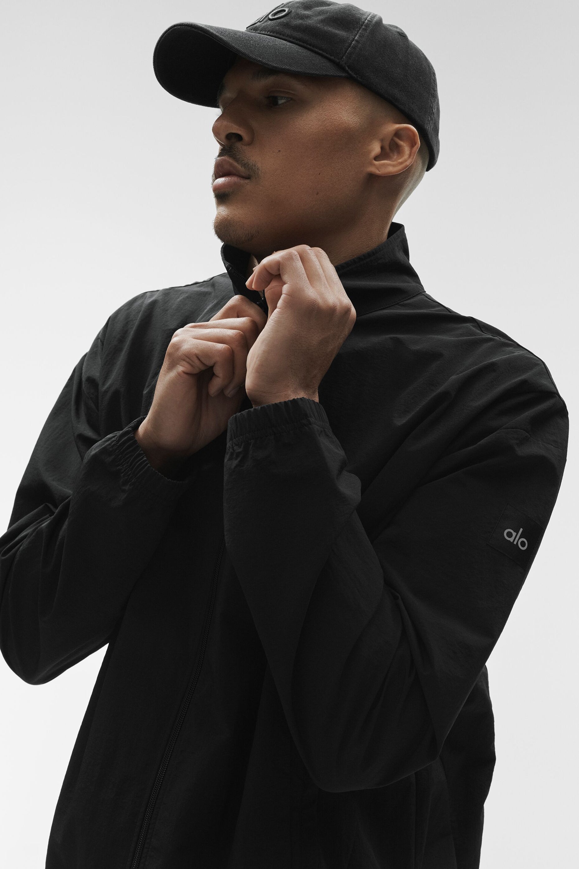 Alo Yoga Takeaway Track Full Zip Jacket - Black