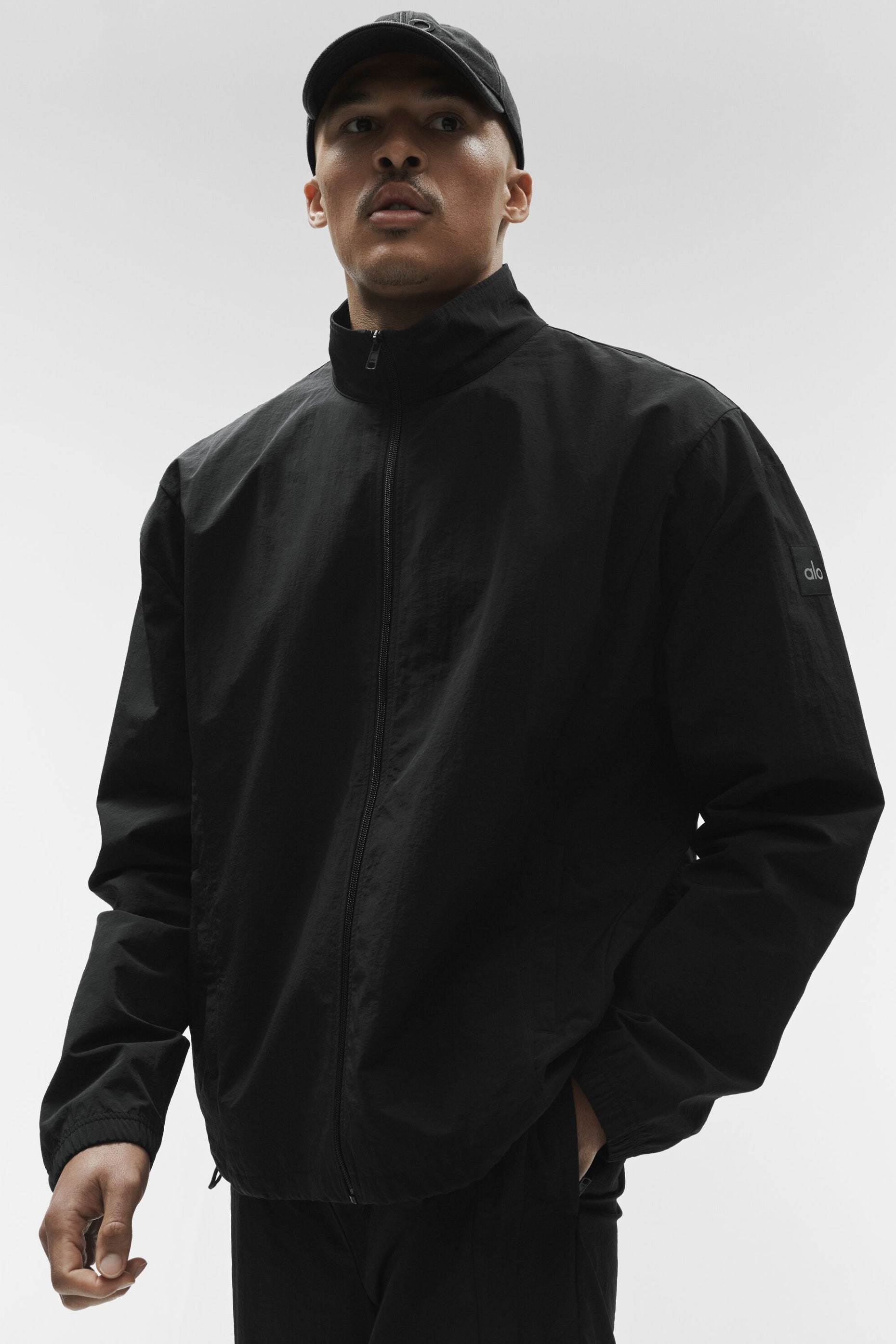 Alo Yoga Takeaway Track Full Zip Jacket - Black