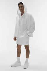 Alo Yoga Linen Days Button Up Hoodie - White