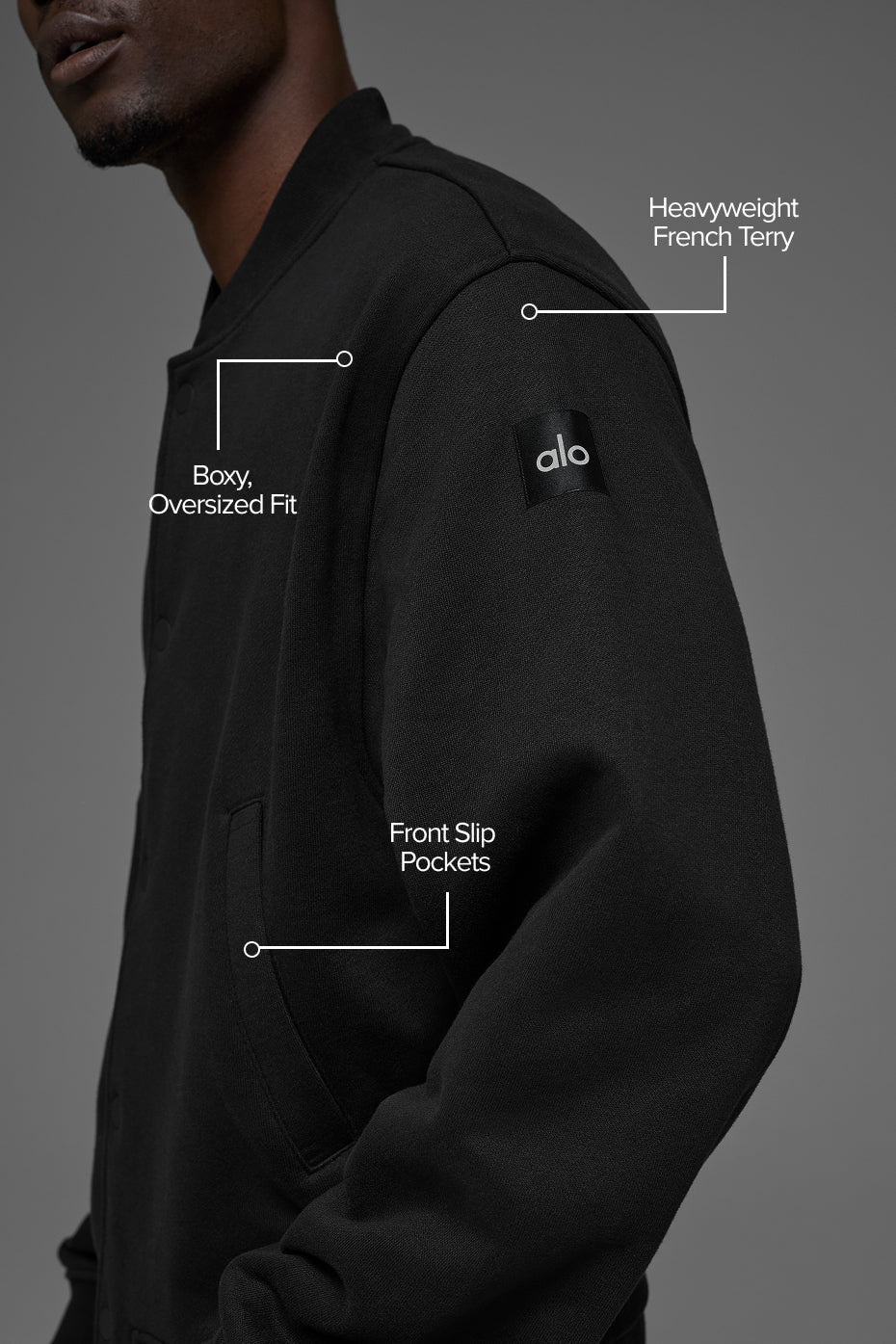 Alo Yoga Renown Varsity Jacket - Black