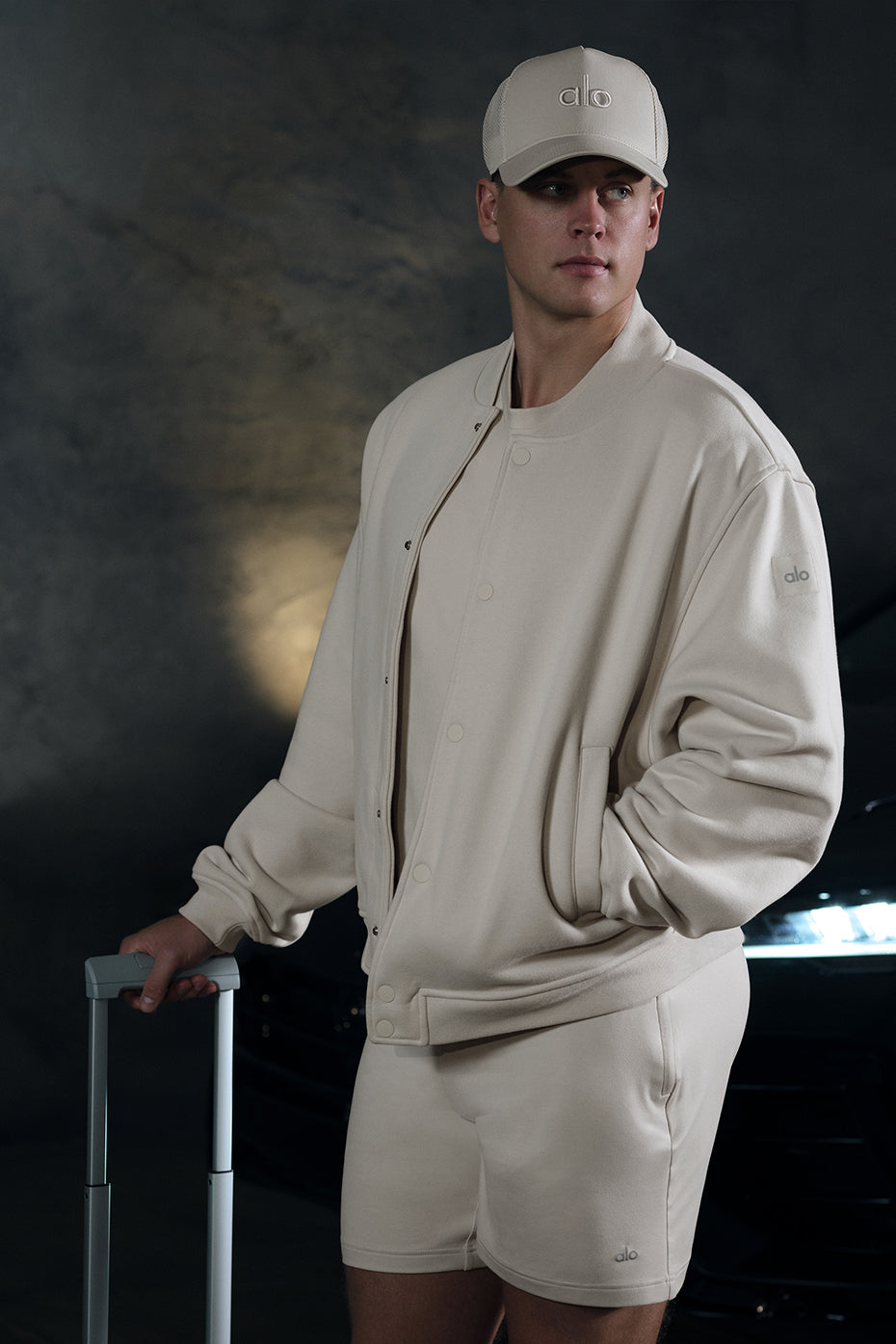 Alo Yoga Renown Varsity Jacket - Bone