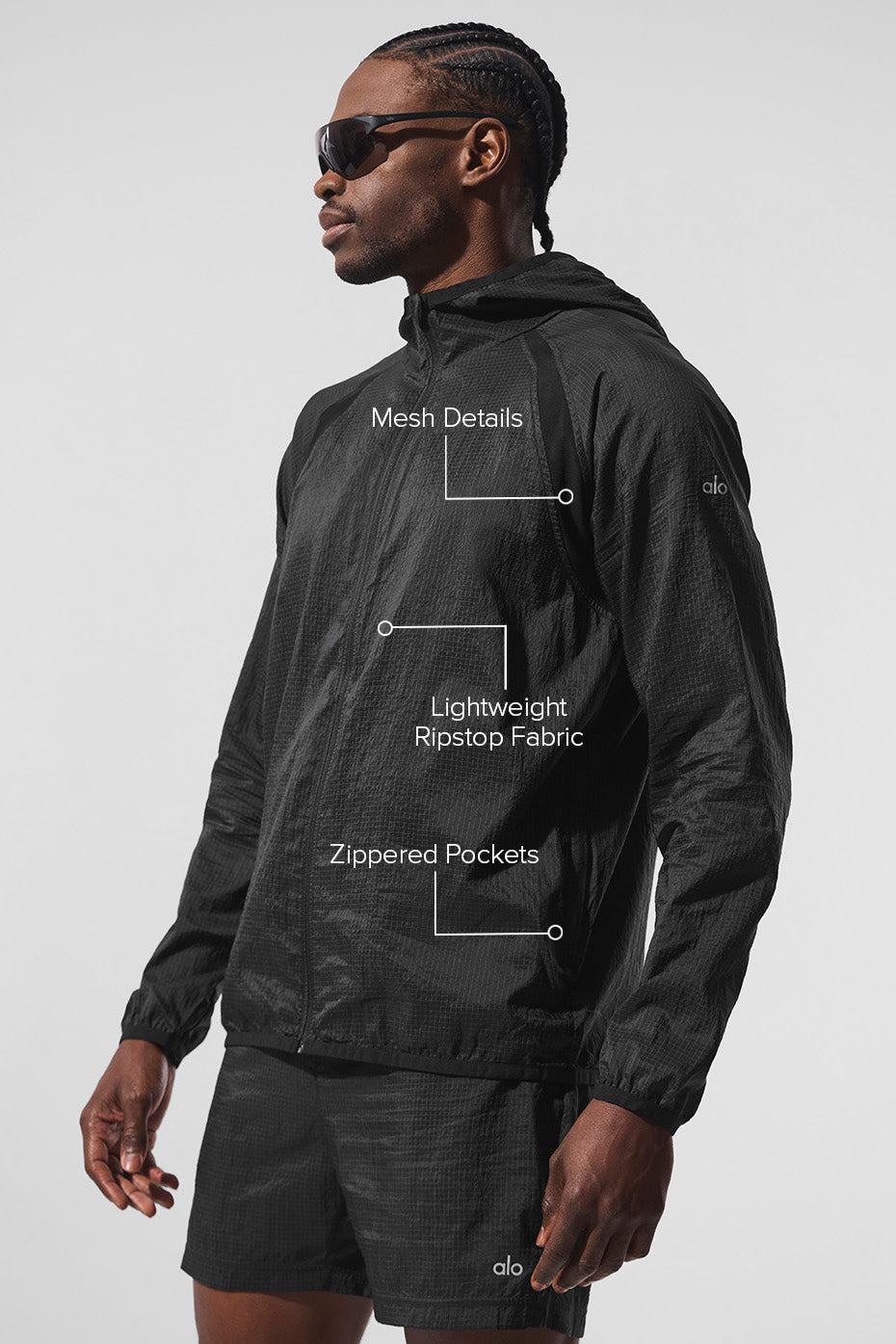 Alo Yoga Game Time Ripstop Jacket - Black