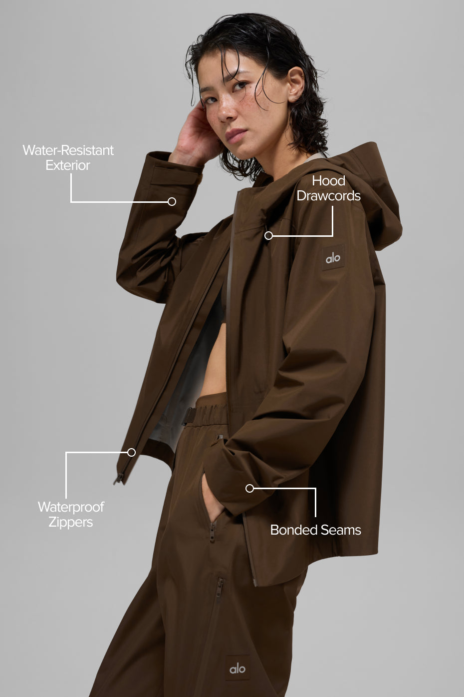 Alo Yoga Alpha Shell Jacket - Espresso