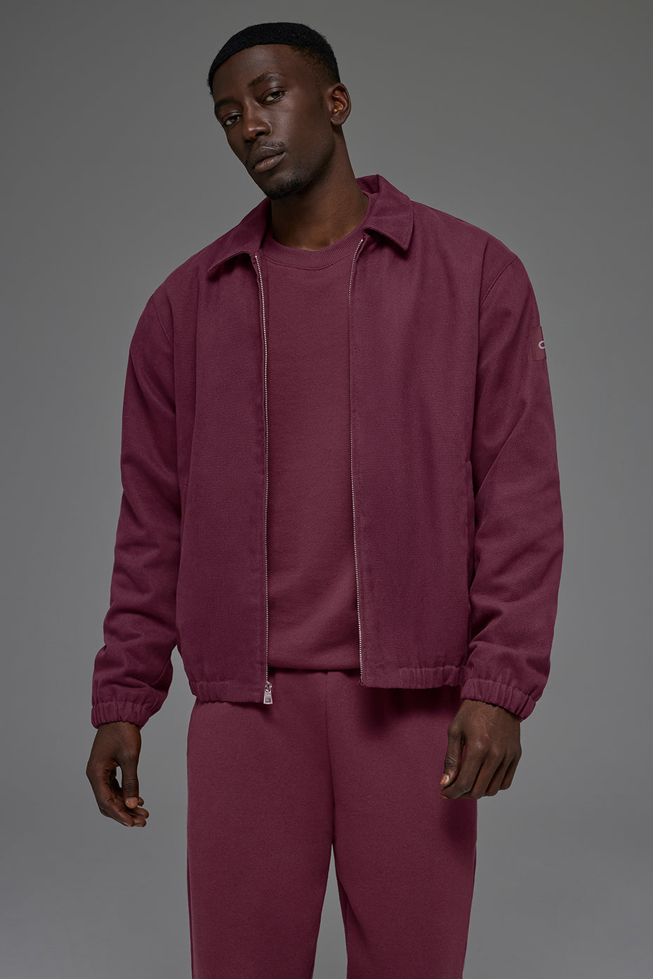 Alo Yoga Cotton Canvas Coaches Jacket - Burgundy