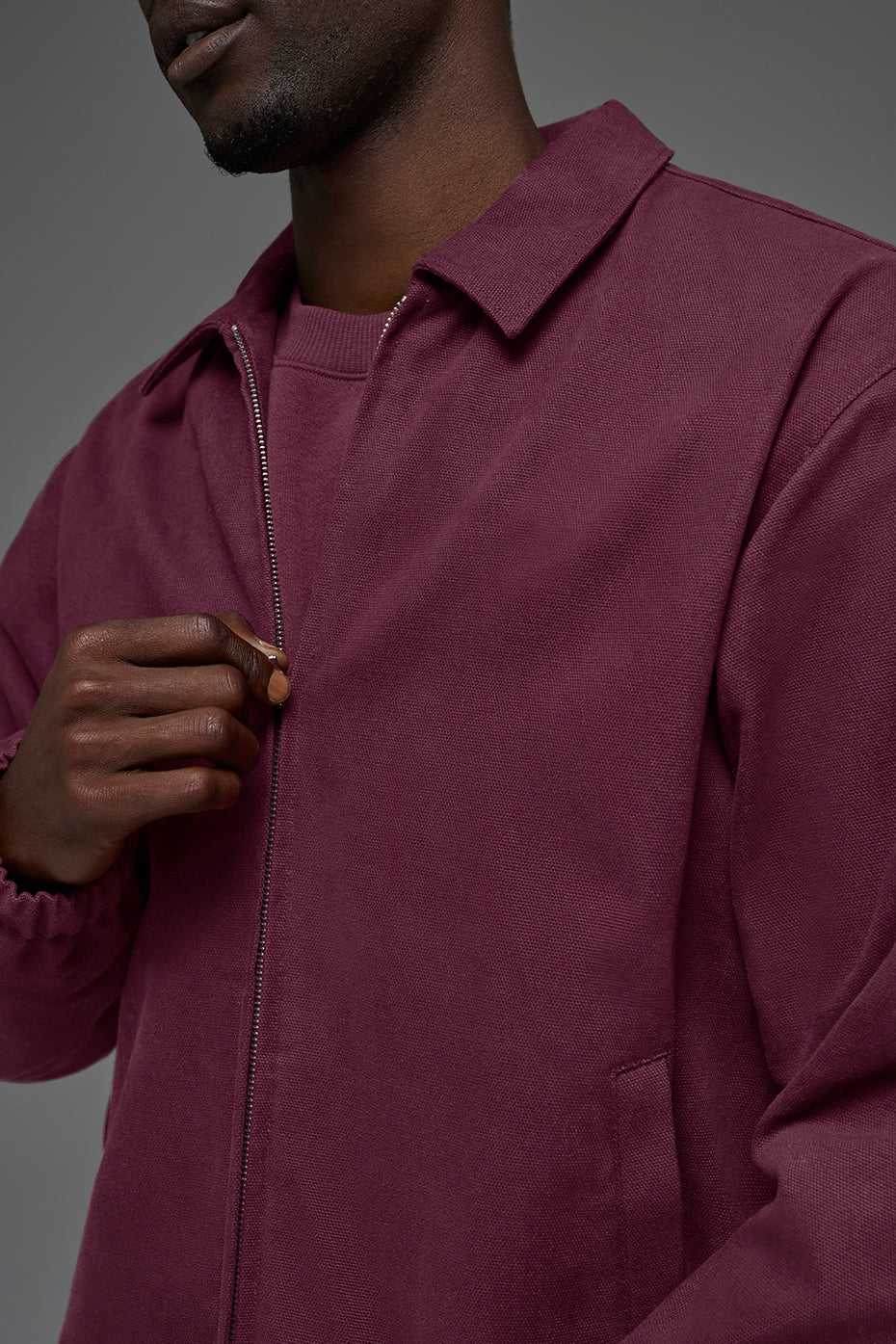 Alo Yoga Cotton Canvas Coaches Jacket - Burgundy